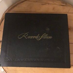 Vintage Decca record holder and vintage 45s